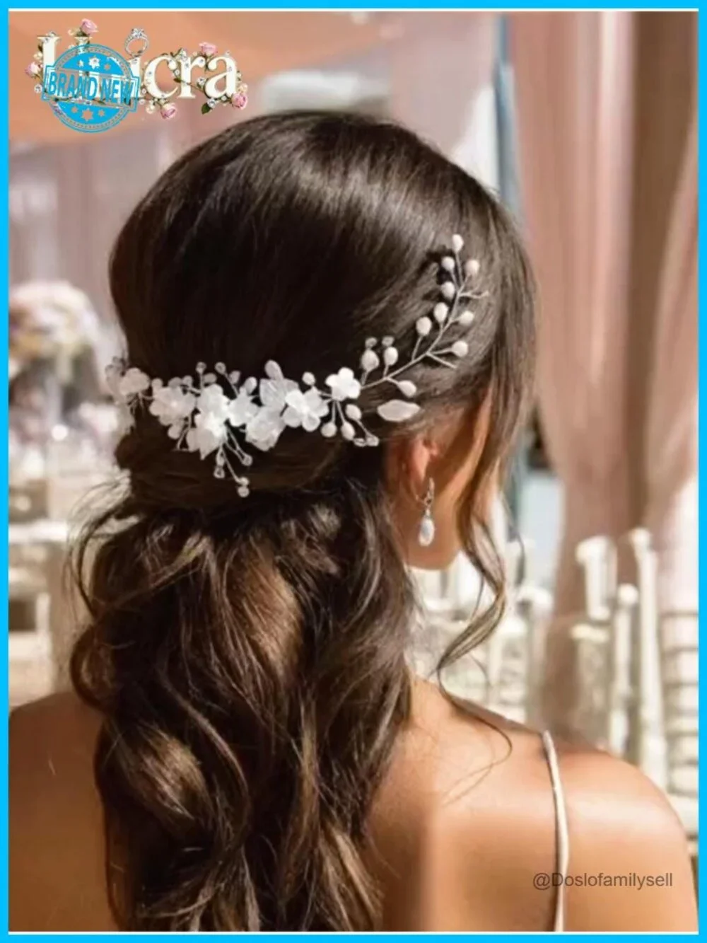 Flower Hair Vine Pearl Bridal Headpieces Wedding Hair Pieces Silver Prom Hair